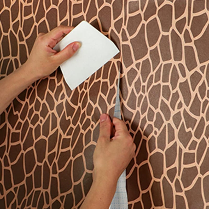 Waddllcor Brown Geometric Peel and Stick Wallpaper Decorative Self Adhesive Geometric Contact Paper Shelf Liner Countertop Cabinets Furniture Vinyl Film Sticker 17.7" x 117" - Image 3